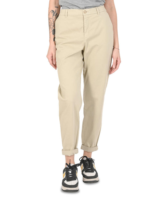 Hugo Boss Women's Cotton blend beige trousers in Beige - 38 EU