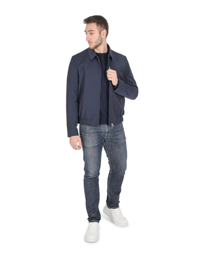 Hugo Boss Men's Blue Jacket with Zip Front in Dark blue - 50 EU