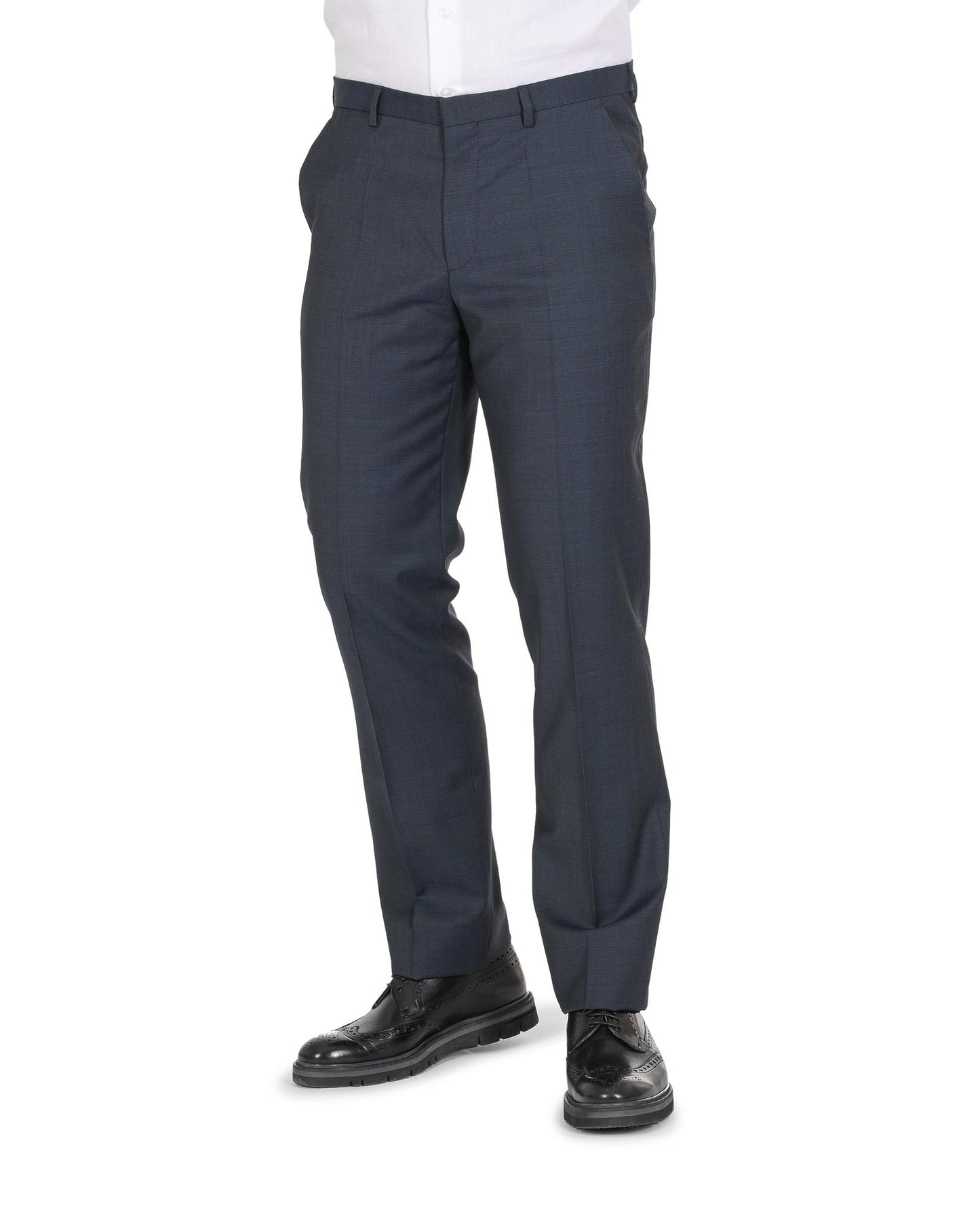 Hugo Boss Men's Dark Blue Virgin Wool Trousers in Dark blue - 106 cm