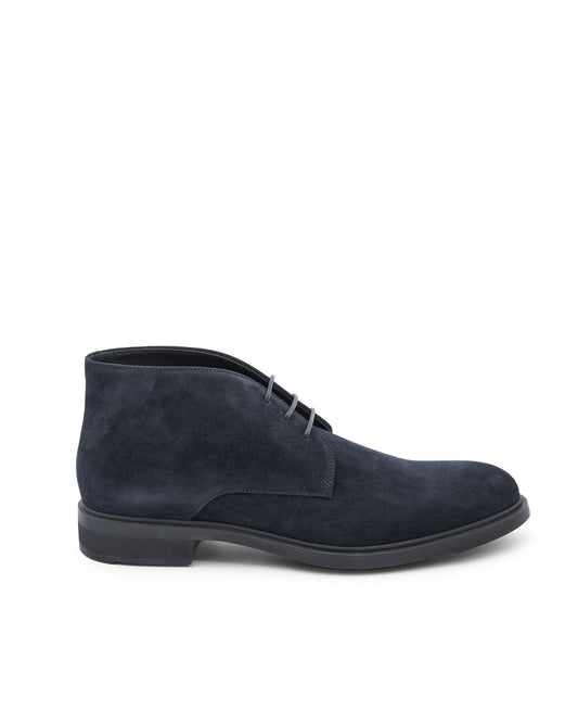 Hugo Boss Men's Dark Blue Calfskin Ankle Boot in Dark blue - 8 UK