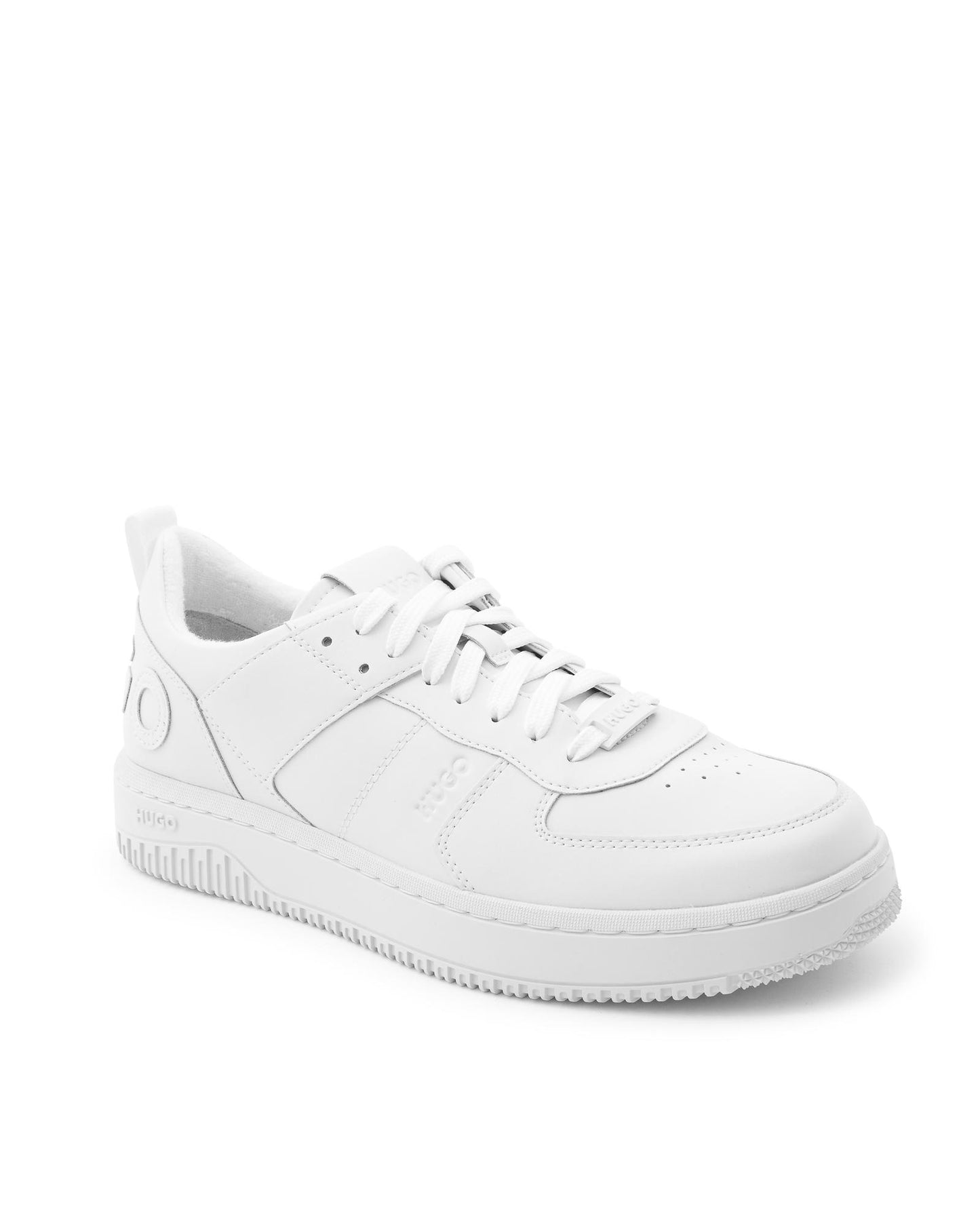 Hugo Boss Men's Calfskin Rubber Sole Sneakers in White - 41 EU