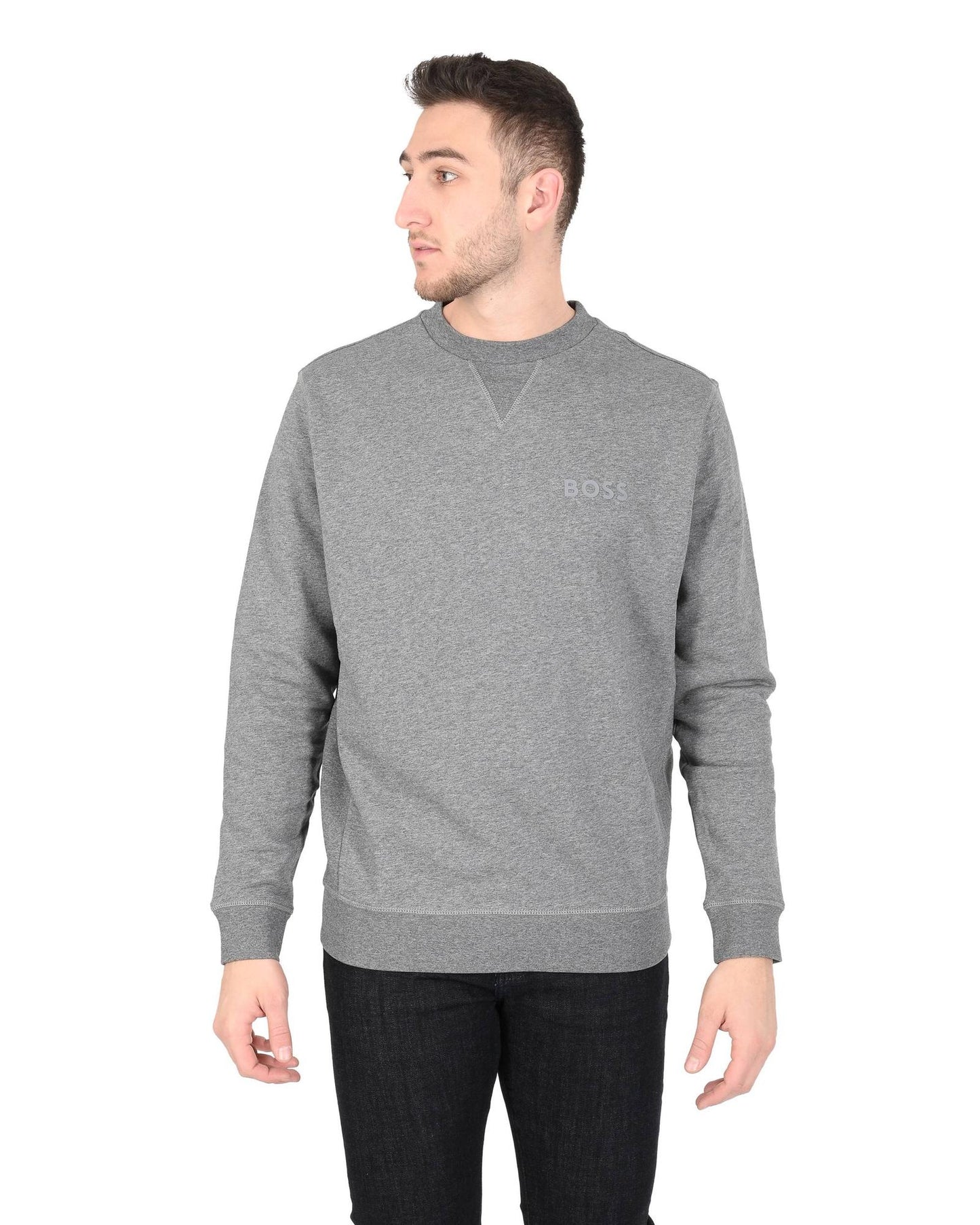 Hugo Boss Men's Grey Cotton-Polyester Sweatshirt in Grey - 2XL