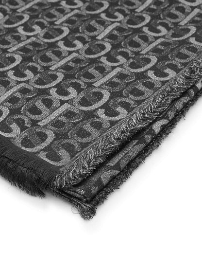 Hugo Boss Women's Modal and Wool Blend Scarf with Metallic Detail in Black - One Size