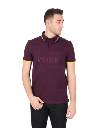 Hugo Boss Men's Medium Purple Cotton Blend Polo Shirt in Purple - M