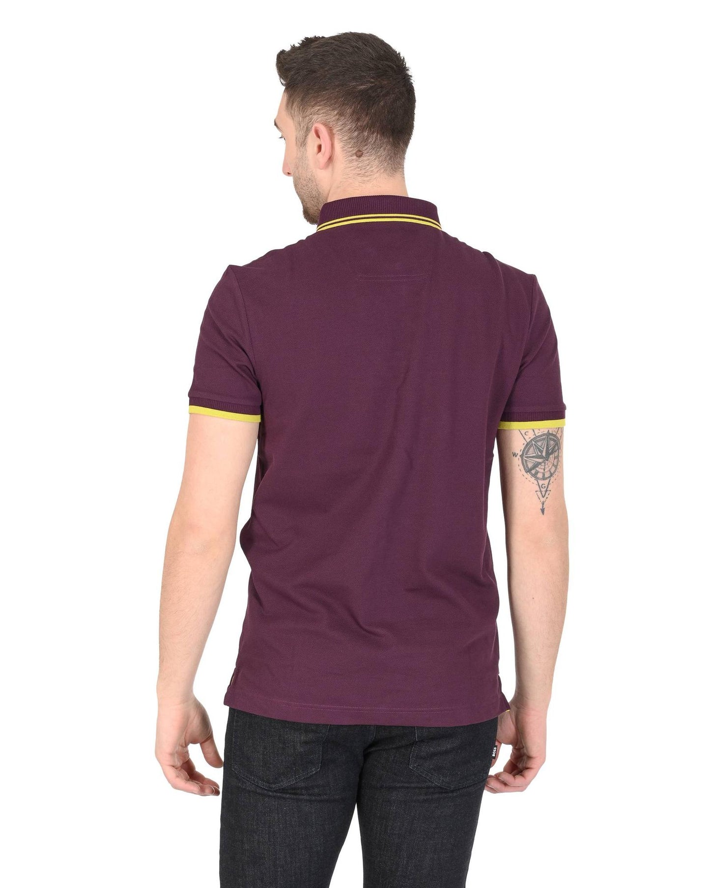 Hugo Boss Men's Medium Purple Cotton Blend Polo Shirt in Purple - M