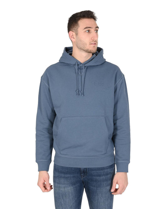 Hugo Boss Men's Cotton Blend Bright Blue Sweatshirt in Blu Elettrico - 2XL