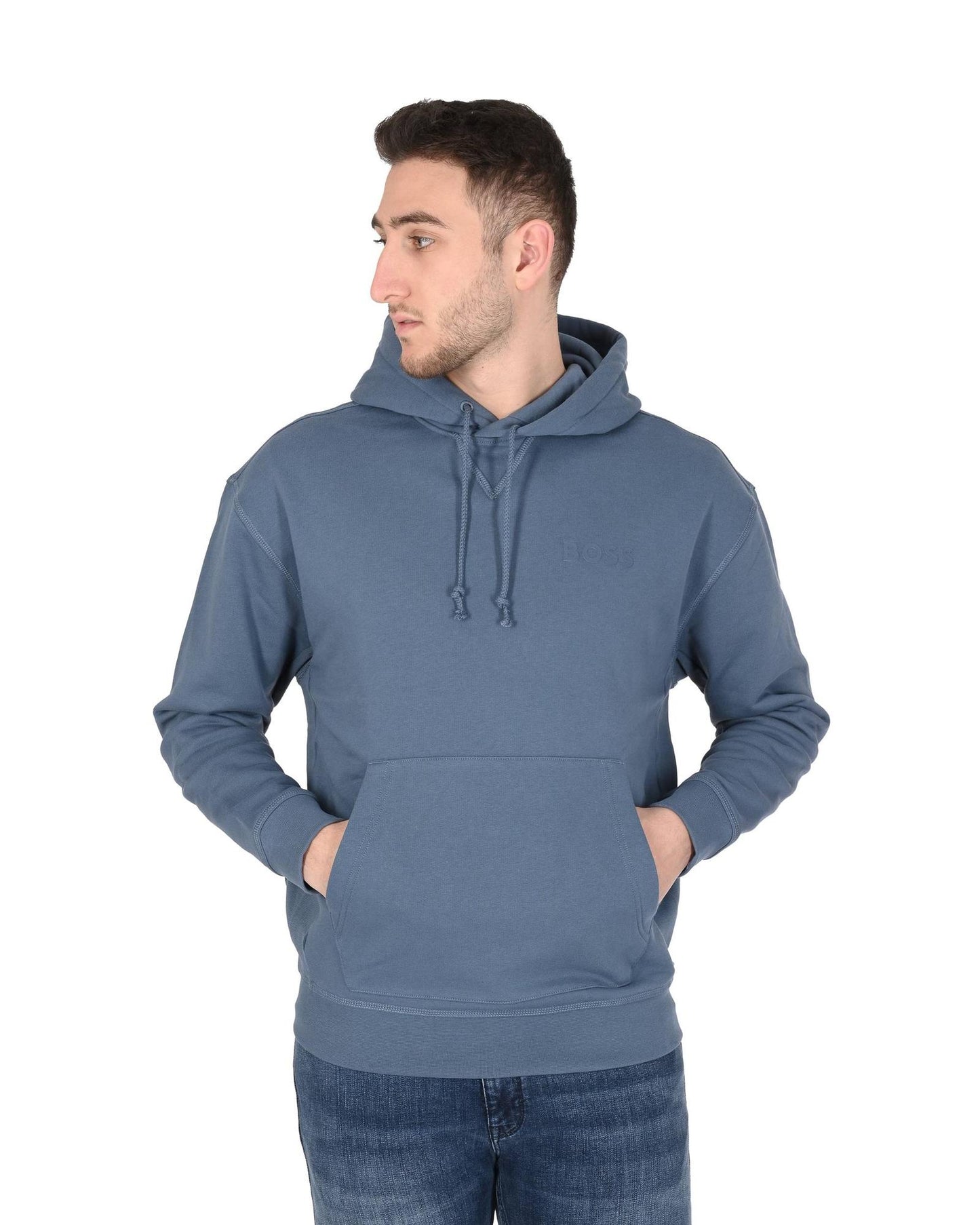 Hugo Boss Men's Cotton Blend Bright Blue Sweatshirt in Blu Elettrico - 2XL