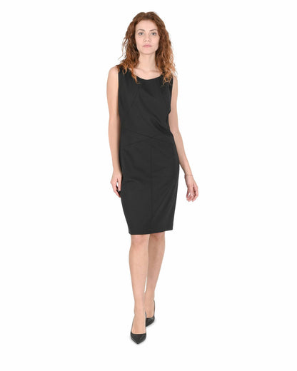 Hugo Boss Women's Black Knit Dress with Metallic Detail in Black - XS