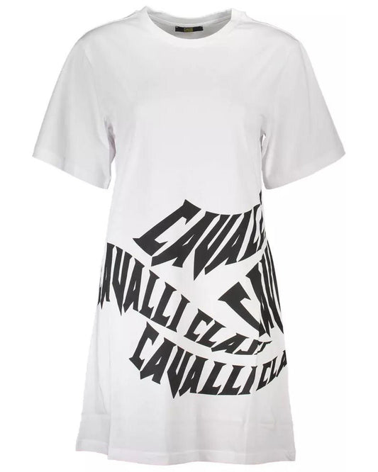 Cavalli Class Women's White Cotton Dress - M