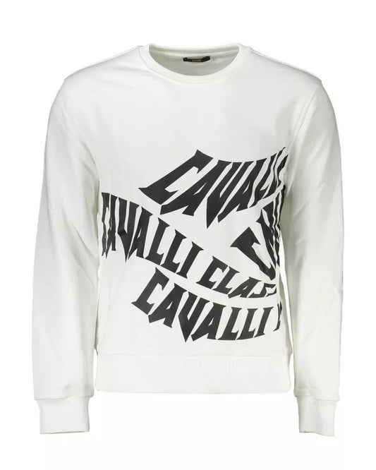 Cavalli Class Men's White Cotton Sweater - L