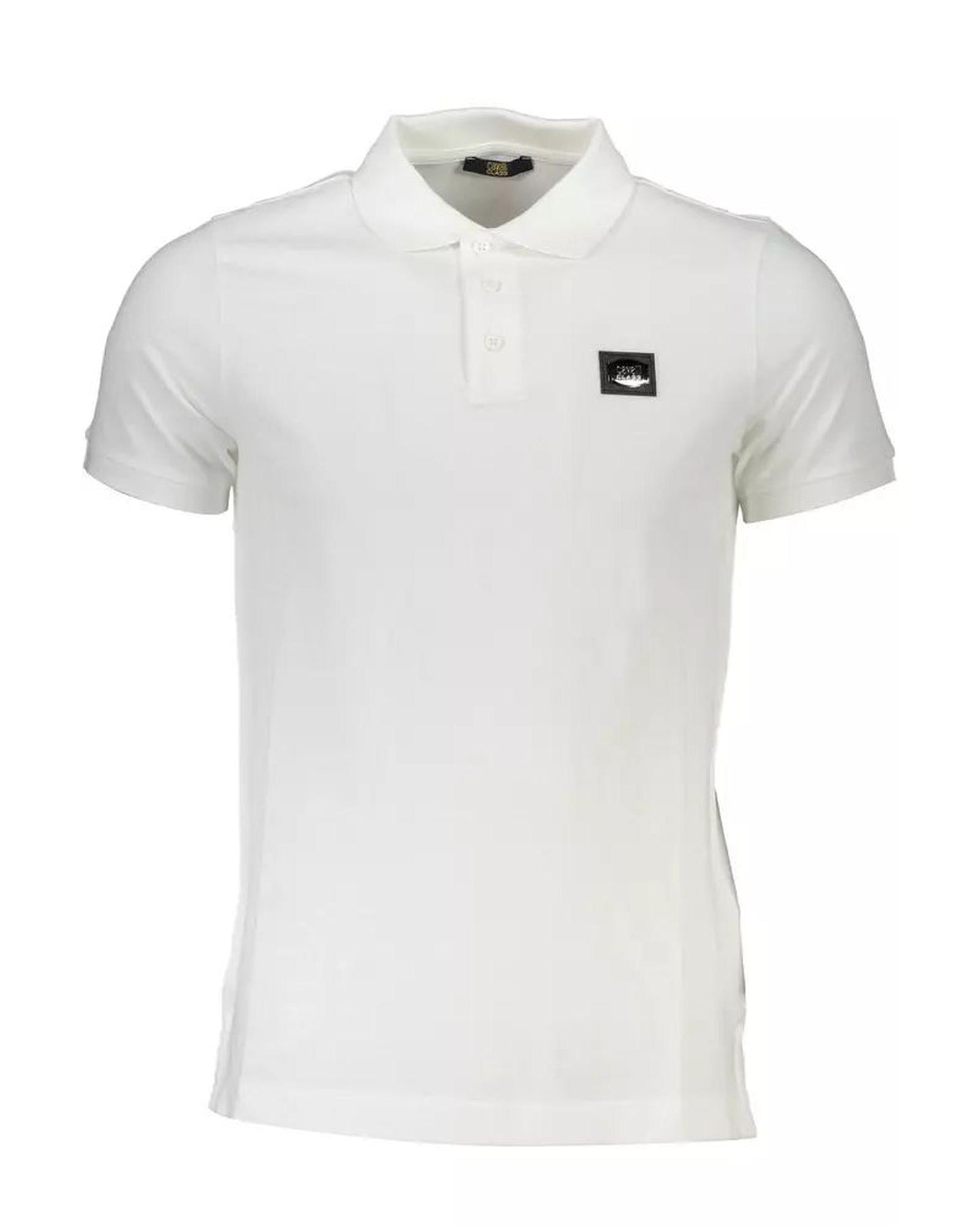 Cavalli Class Men's White Cotton Polo Shirt - M