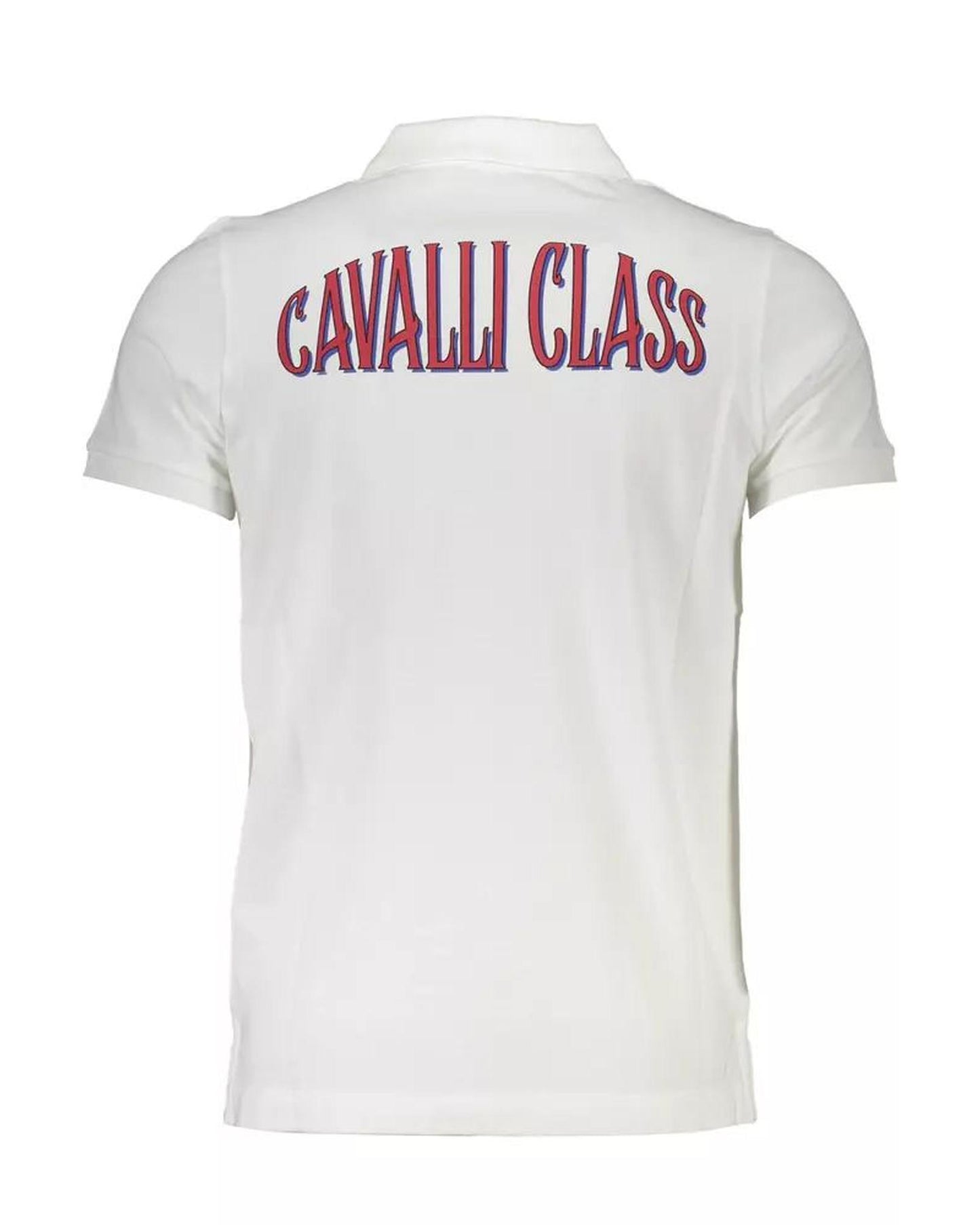 Cavalli Class Men's White Cotton Polo Shirt - M