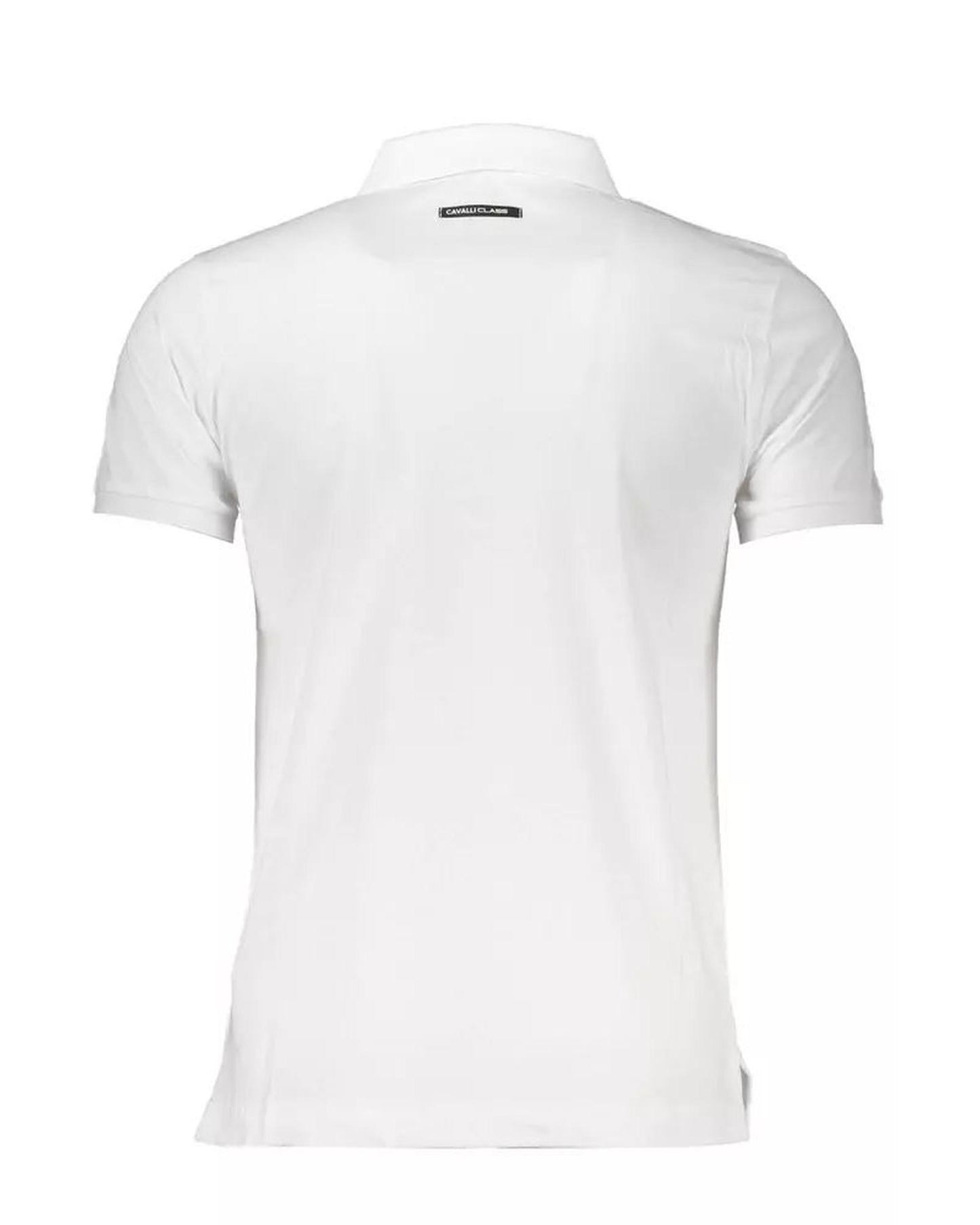 Cavalli Class Men's White Cotton Polo Shirt - L