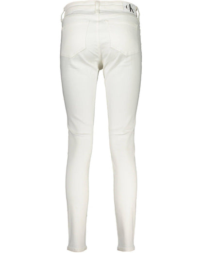 Calvin Klein Women's White Cotton Jeans & Pant - W30 US