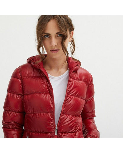 Reversible Centogrammi Long Jacket - Red and Shiny Reversible Design M Women