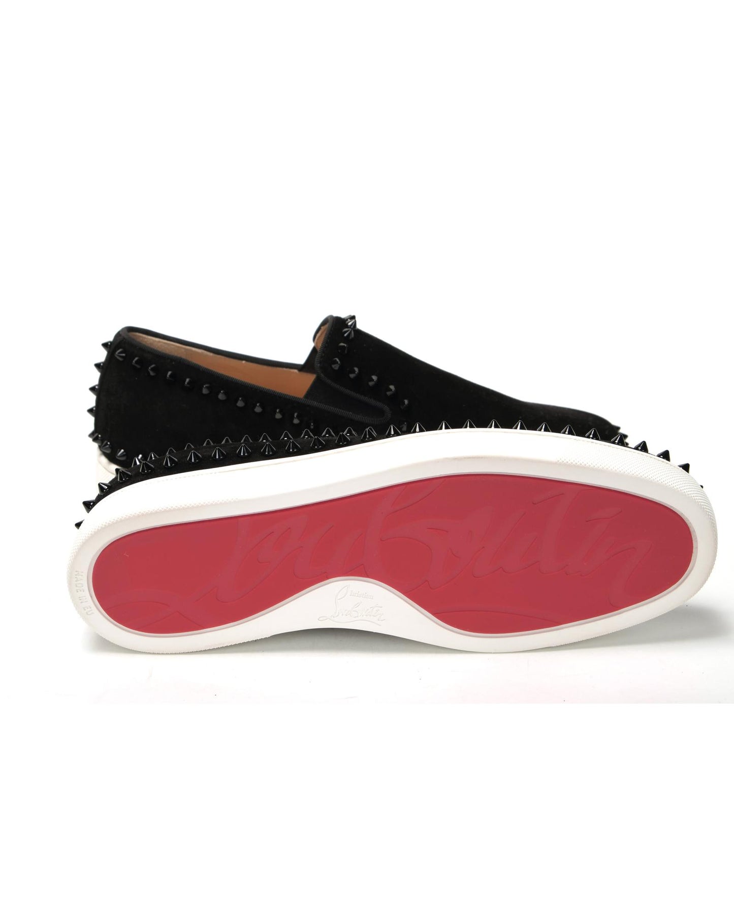 Studded Slip-On Flat Veau Velours Shoes 40 EU Men