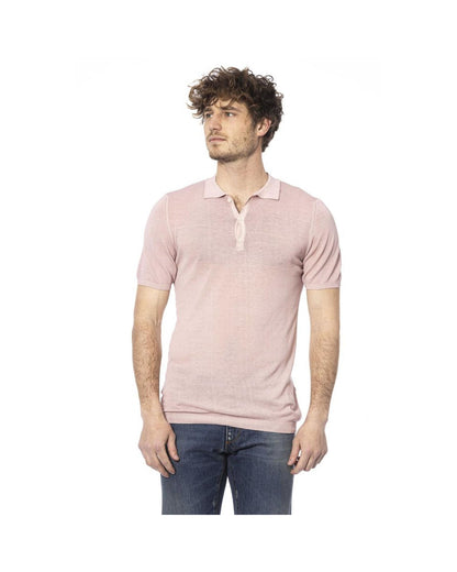 Distretto12 Men's Pink Cotton Polo Shirt - M