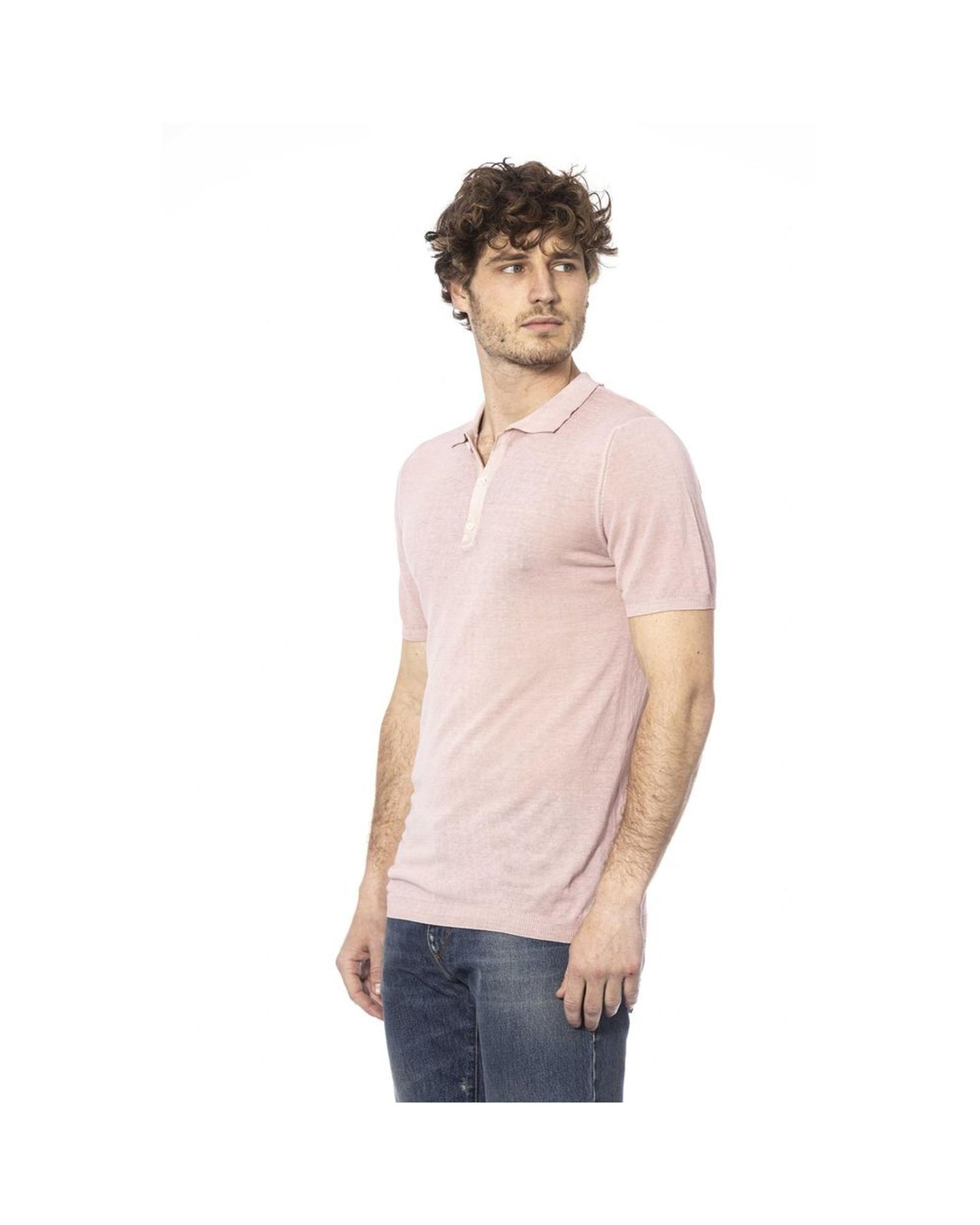 Distretto12 Men's Pink Cotton Polo Shirt - M