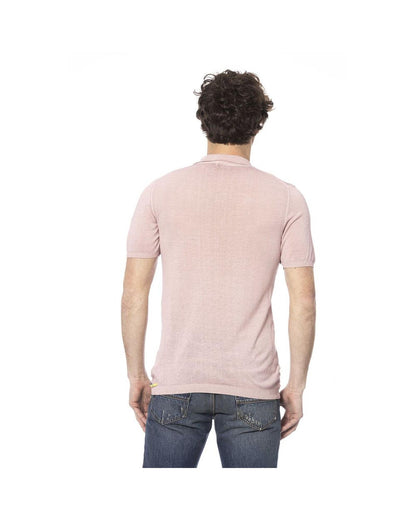 Distretto12 Men's Pink Cotton Polo Shirt - M