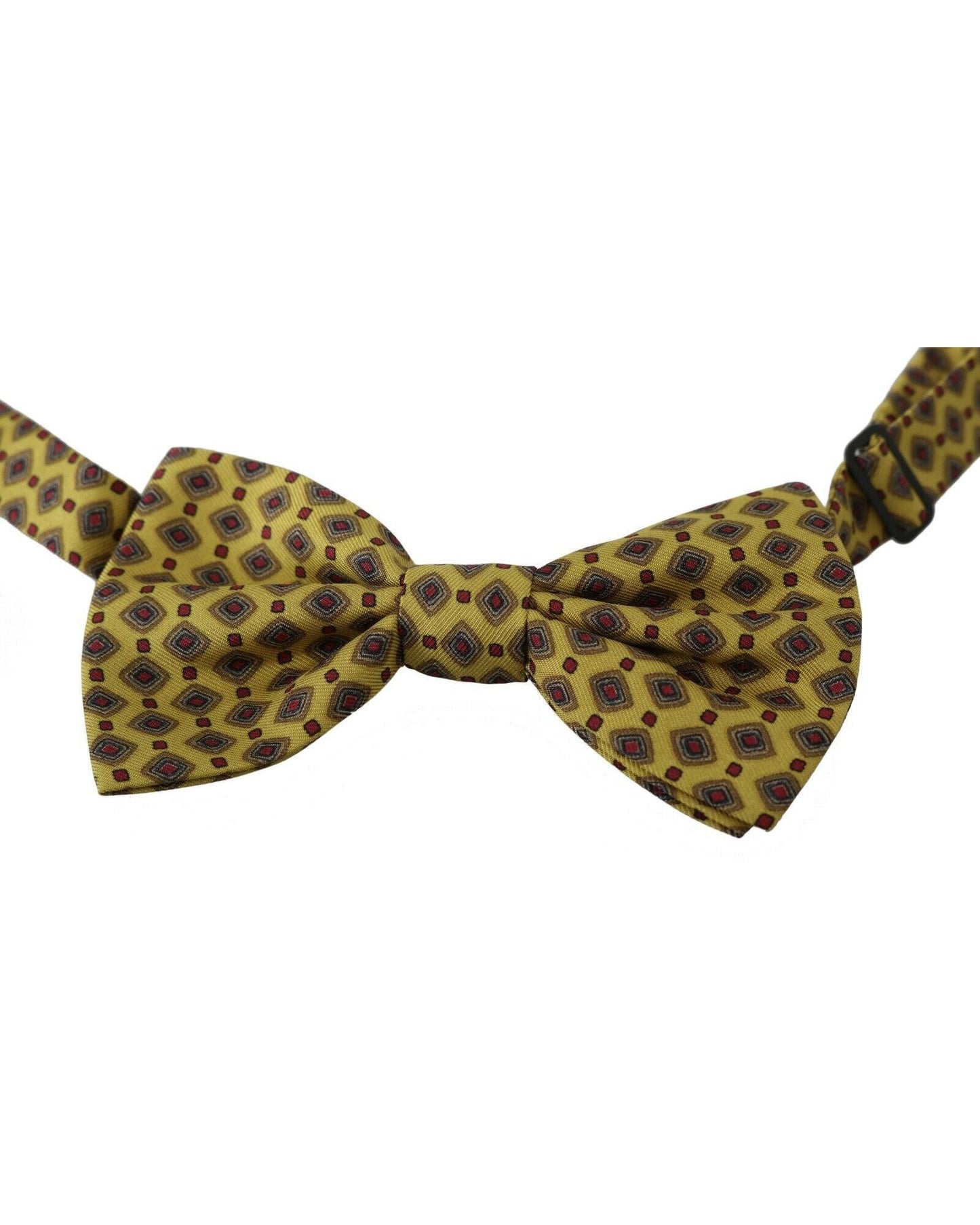 Dolce & Gabbana Men's Yellow Pattern Silk Adjustable Neck Tie - One Size