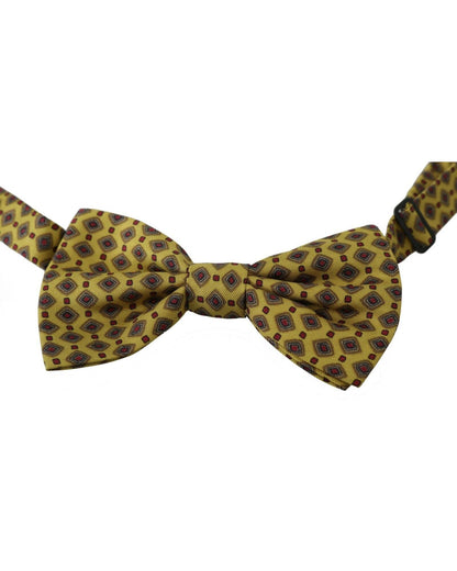 Dolce & Gabbana Men's Yellow Pattern Silk Adjustable Neck Tie - One Size