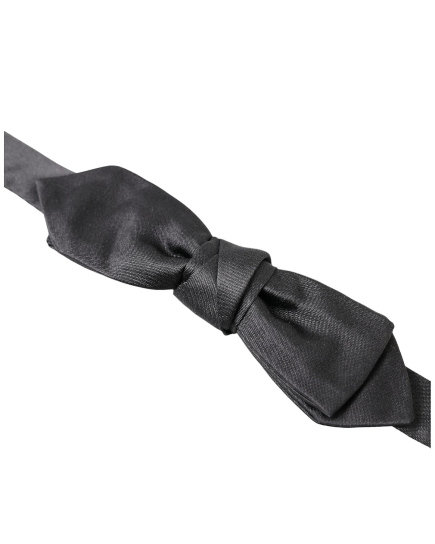 Dolce & Gabbana Men's Dark Gray Silk Adjustable Neck  Papillon Bow Tie - One Size