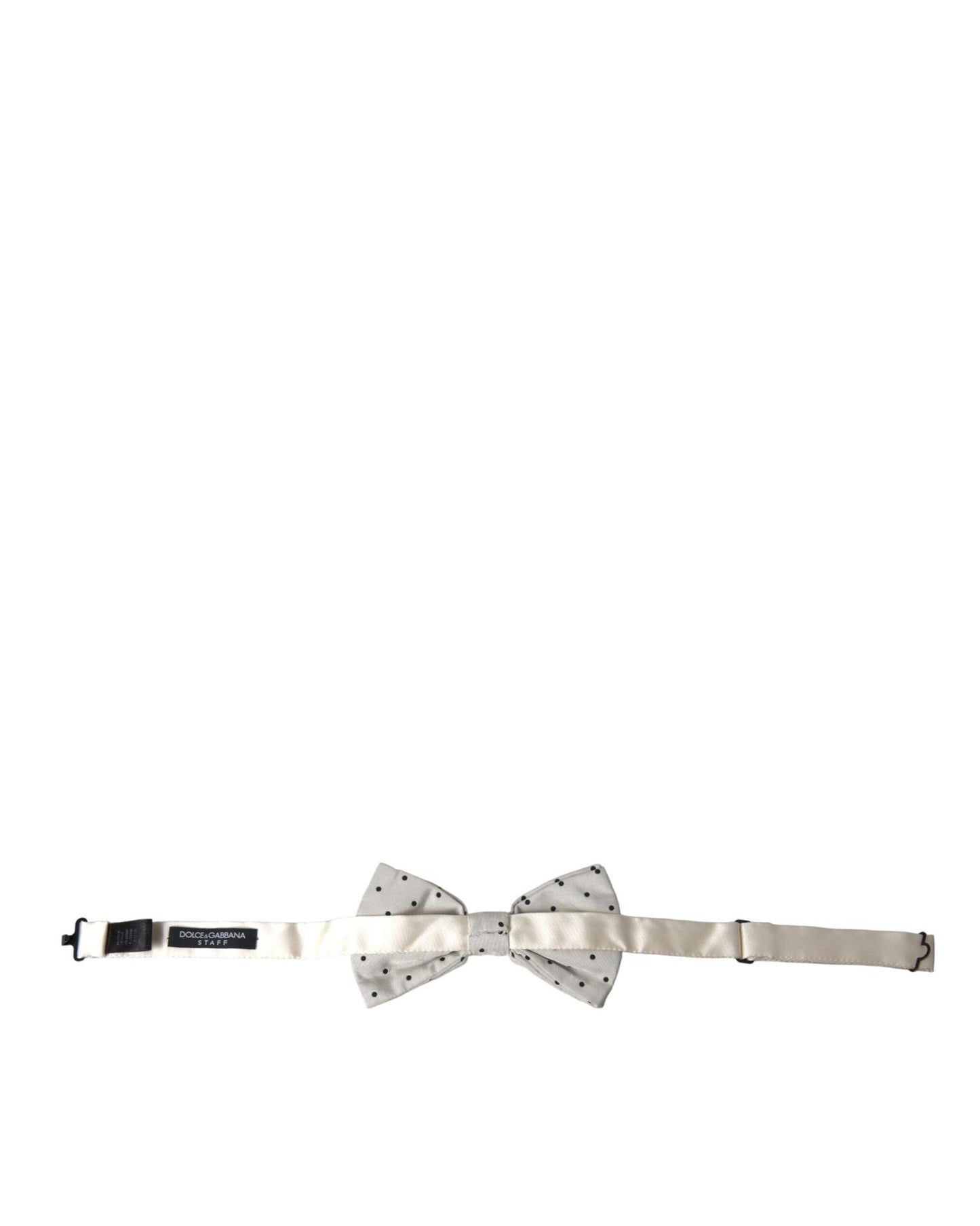 Dolce & Gabbana Men's White Black Polka Dot Polyester Bow Tie  - One Size