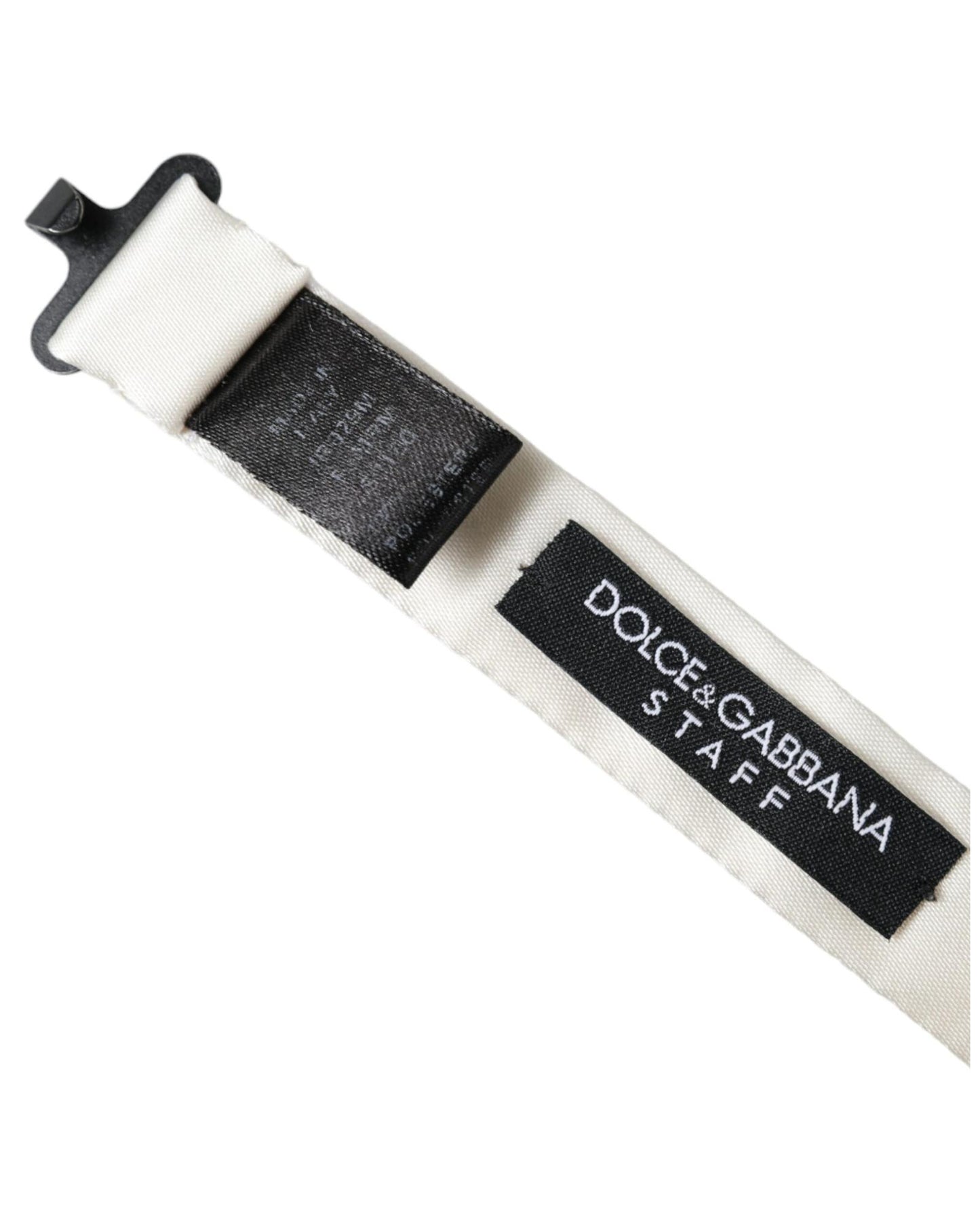 Dolce & Gabbana Men's White Black Polka Dot Polyester Bow Tie  - One Size