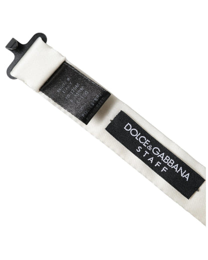Dolce & Gabbana Men's White Black Polka Dot Polyester Bow Tie  - One Size