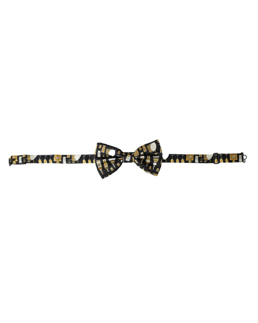 Dolce & Gabbana Men's Black Silk Cocktail Adjustable Neck  Bow Tie - One Size