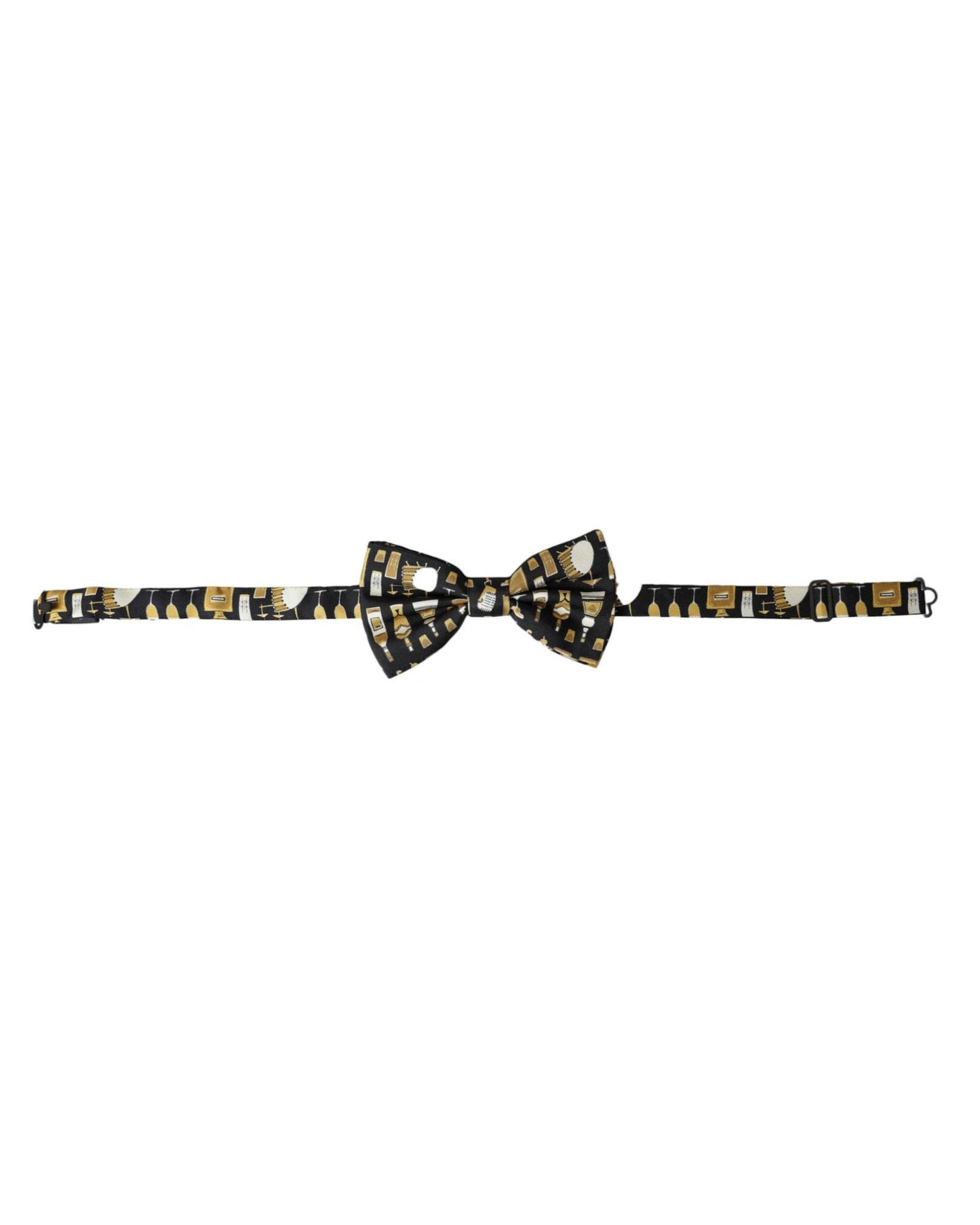 Dolce & Gabbana Men's Black Silk Cocktail Adjustable Neck  Bow Tie - One Size