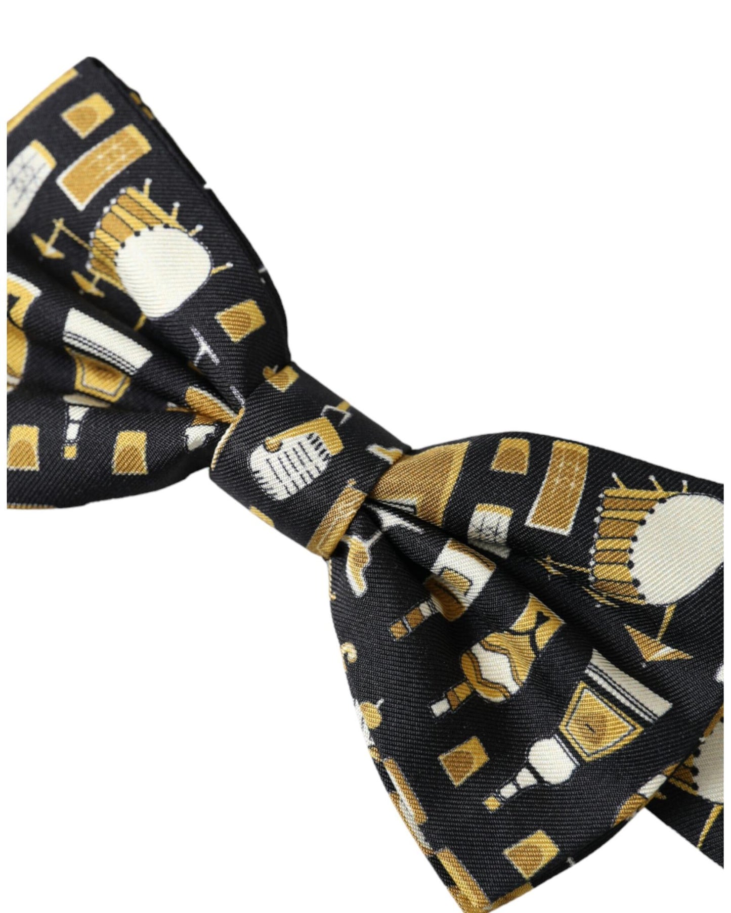 Dolce & Gabbana Men's Black Silk Cocktail Adjustable Neck  Bow Tie - One Size