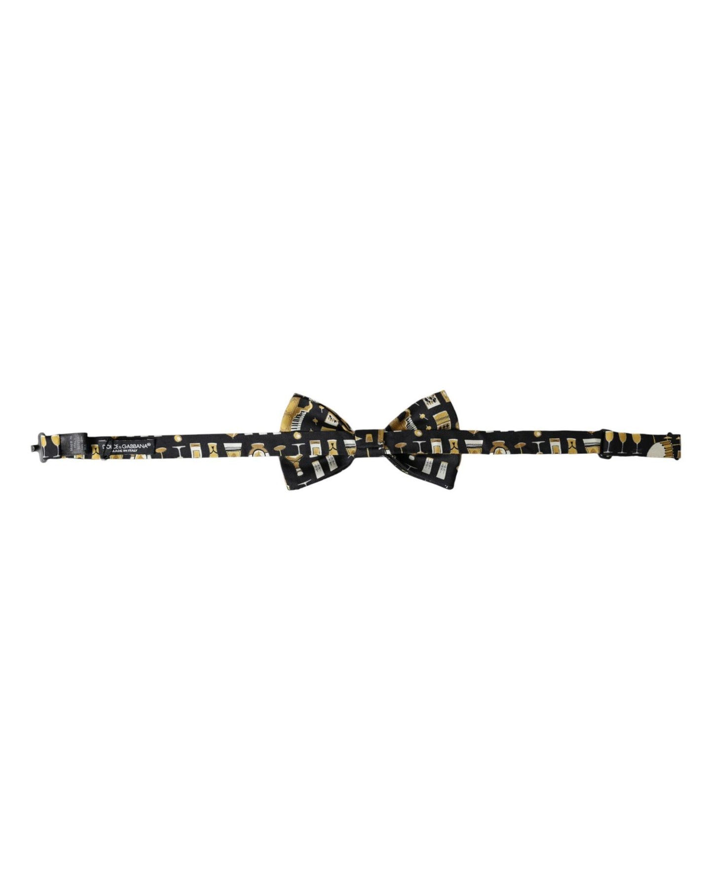 Dolce & Gabbana Men's Black Silk Cocktail Adjustable Neck  Bow Tie - One Size