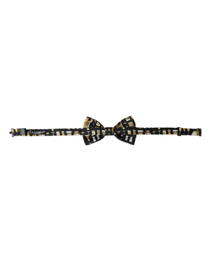 Dolce & Gabbana Men's Black Silk Cocktail Adjustable Neck  Bow Tie - One Size