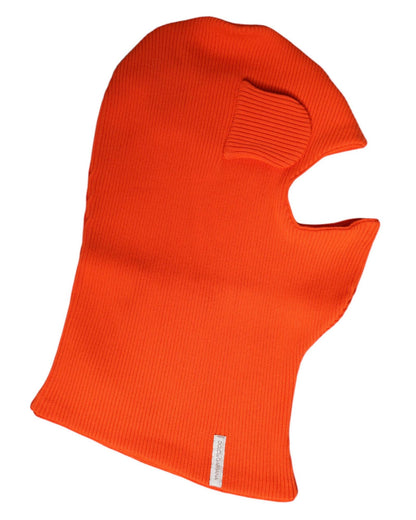 Dolce & Gabbana Men's Orange Cotton Whole Head Wrap Balaclava Hat - One Size