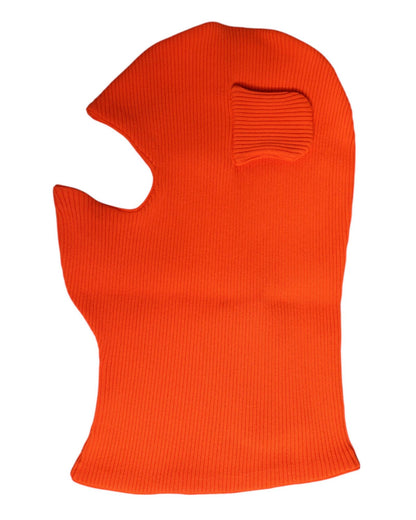 Dolce & Gabbana Men's Orange Cotton Whole Head Wrap Balaclava Hat - One Size