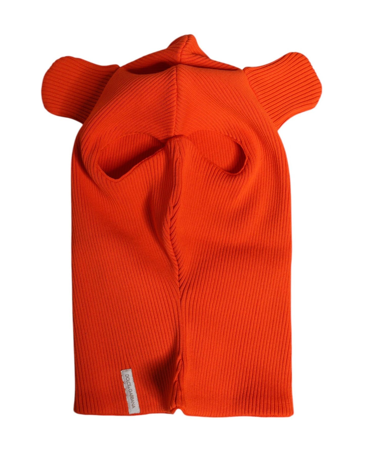 Dolce & Gabbana Men's Orange Cotton Whole Head Wrap Balaclava Hat - One Size