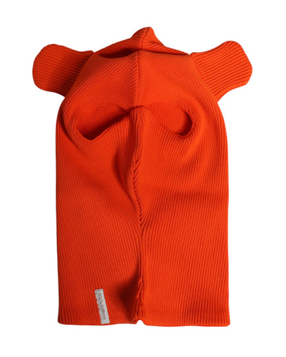 Dolce & Gabbana Men's Orange Cotton Whole Head Wrap Balaclava Hat - One Size