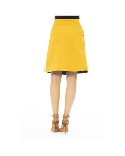 Jacob Cohen Women's Elegant Yellow Wool-Blend Skirt - W40 US