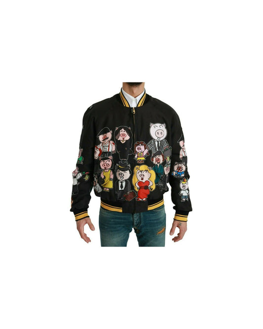 Dolce & Gabbana Bomber Jacket with Multicolor Motive 48 IT Men