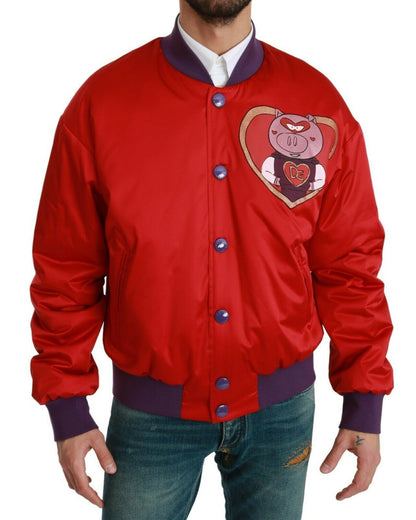 Dolce & Gabbana Bomber Jacket with Multicolor Motive 50 IT Men