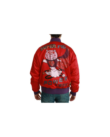 Dolce & Gabbana Bomber Jacket with Multicolor Motive 50 IT Men