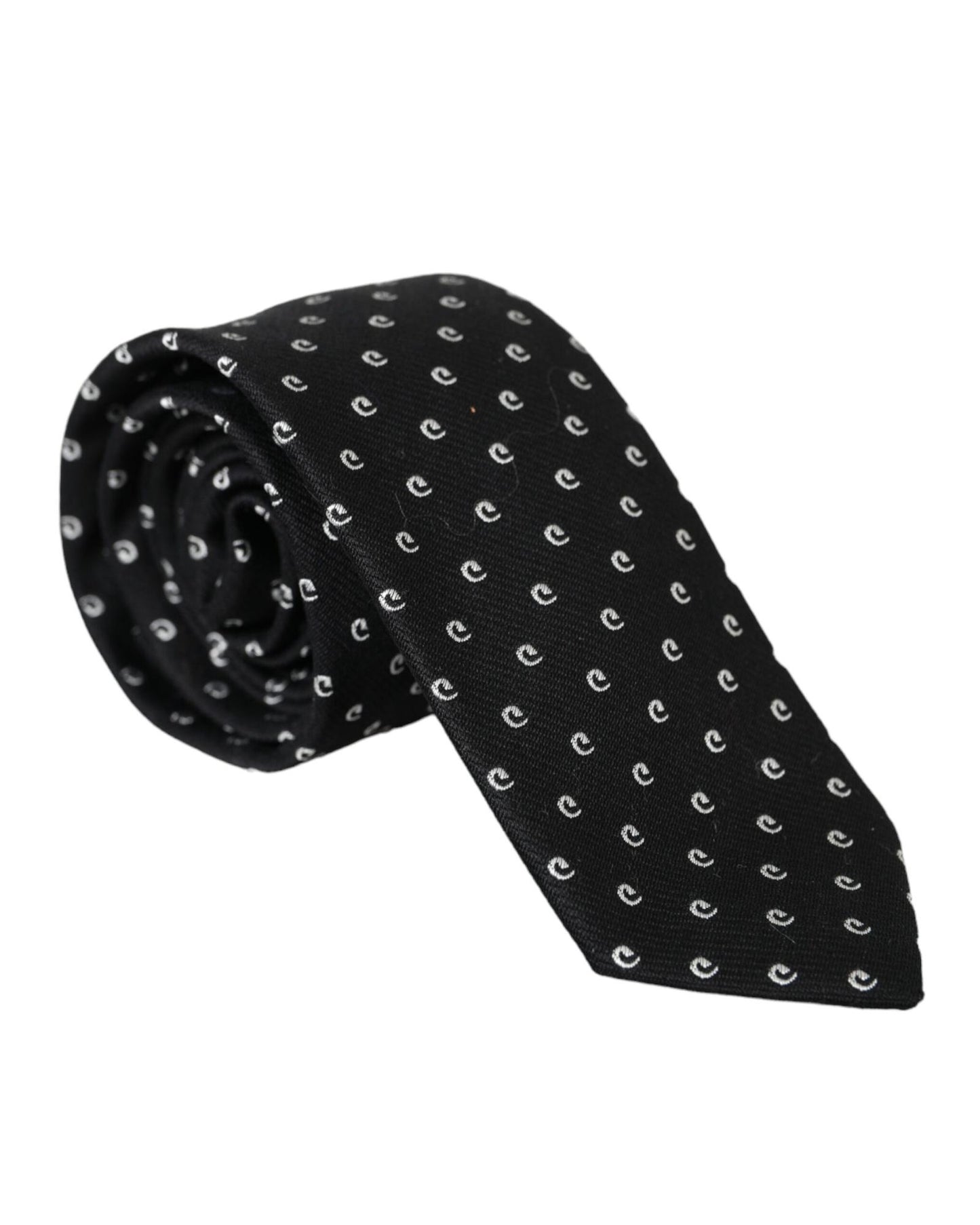 Dolce & Gabbana Men's Black Logo Cotton Blend Adjustable Tie - One Size