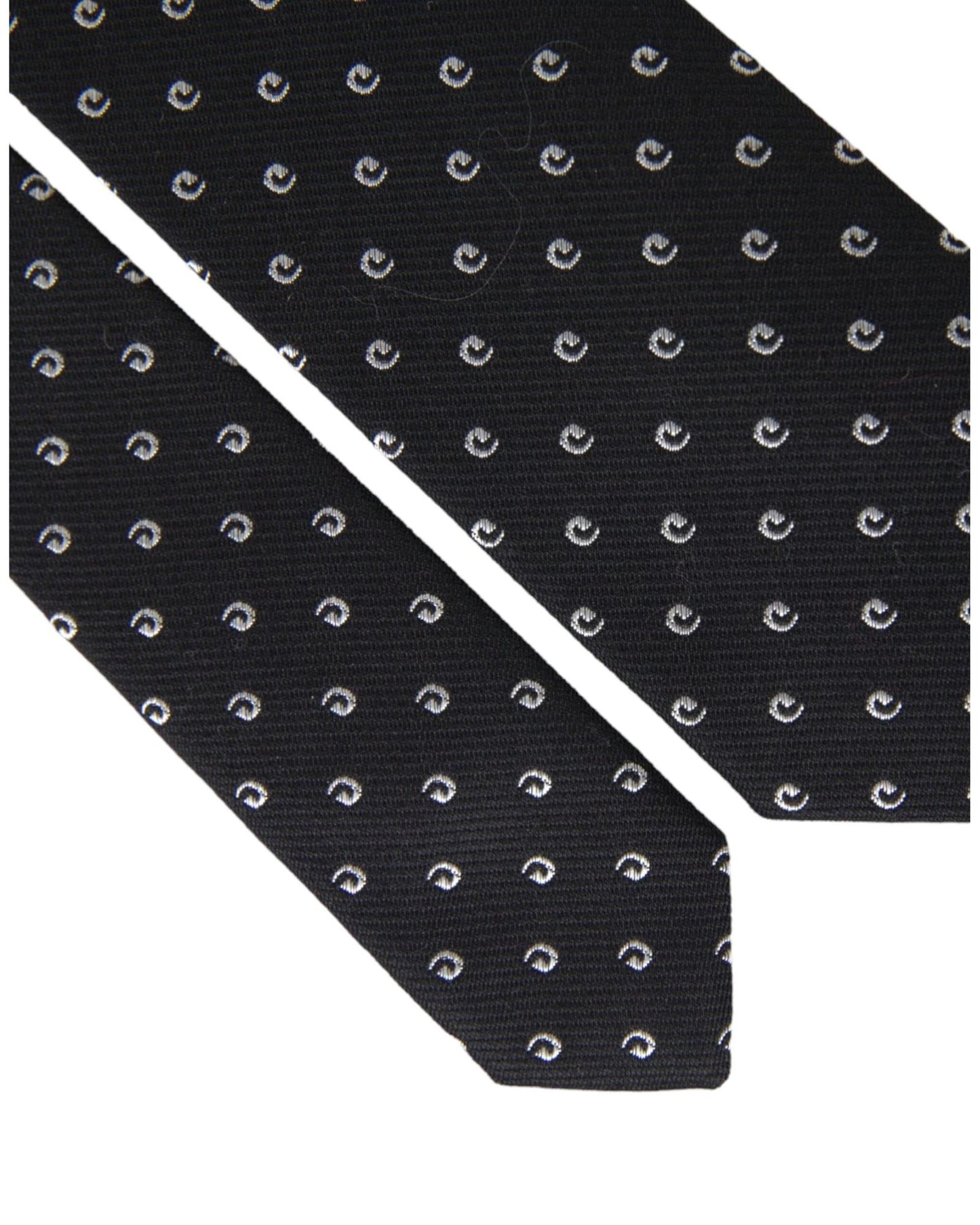 Dolce & Gabbana Men's Black Logo Cotton Blend Adjustable Tie - One Size