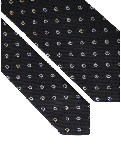 Dolce & Gabbana Men's Black Logo Cotton Blend Adjustable Tie - One Size