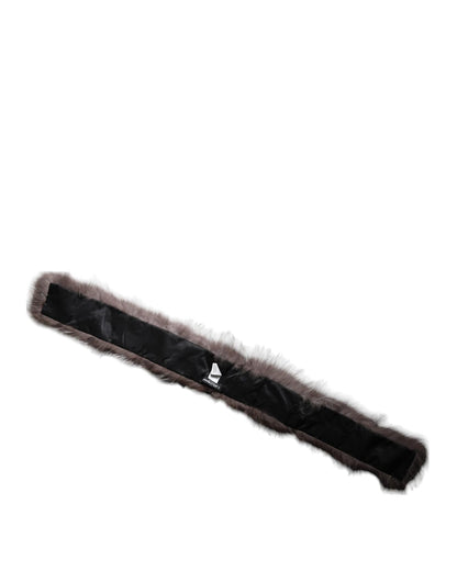 Dolce & Gabbana Women's Gray Fox Fur Neck Wrap Warmer Winter Scarf - One Size