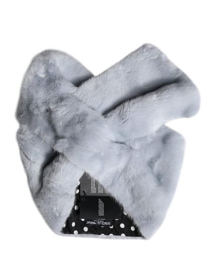 Dolce & Gabbana Women's Powder Blue Mink Fur Neck Warmer Scarf - One Size