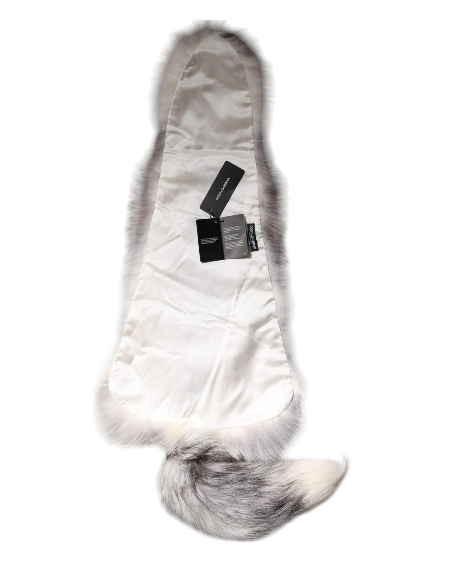Dolce & Gabbana Women's White Fox Fur Neck Wrap Warmer Winter Scarf - One Size