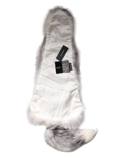 Dolce & Gabbana Women's White Fox Fur Neck Wrap Warmer Winter Scarf - One Size