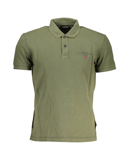 Napapijri Men's Green Cotton Polo Shirt - L